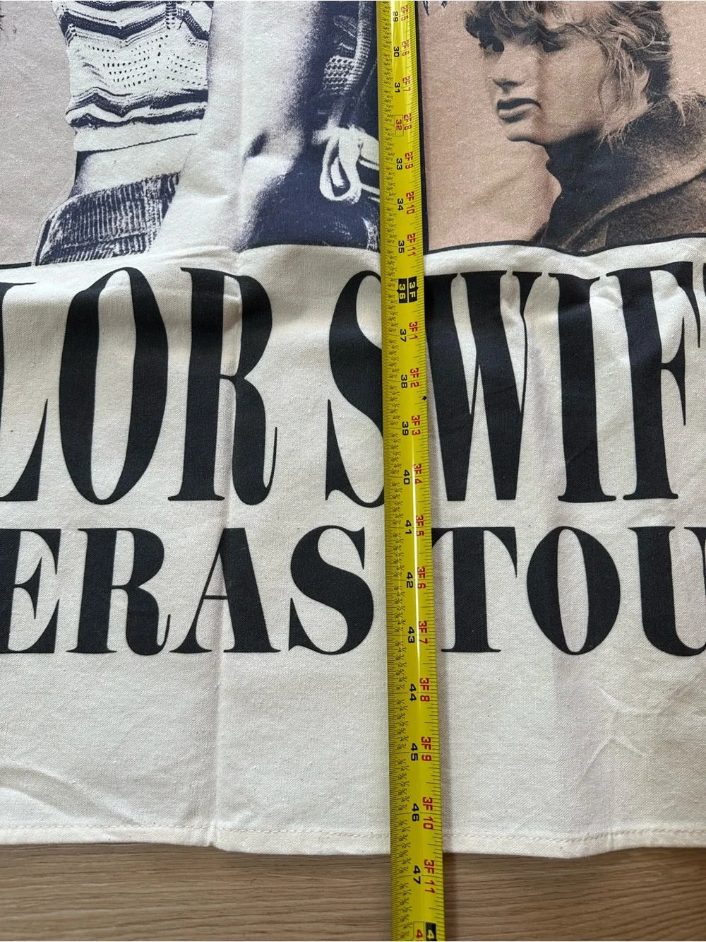 Taylor Swift Beige Poster Wall Tapestry with Pastel Collage